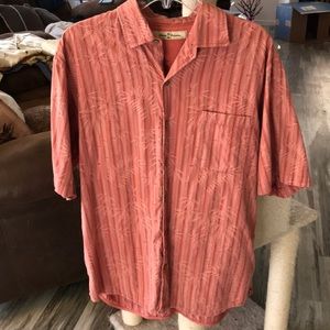 🌴☀️TOMMY BAHAMA RARE VINTAGE HAWAIIAN BUTTON DOWN SILK/COTTON SIZE L GREAT COND